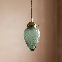 Graham & Green Bunch of Grapes Green Glass Pendant Light