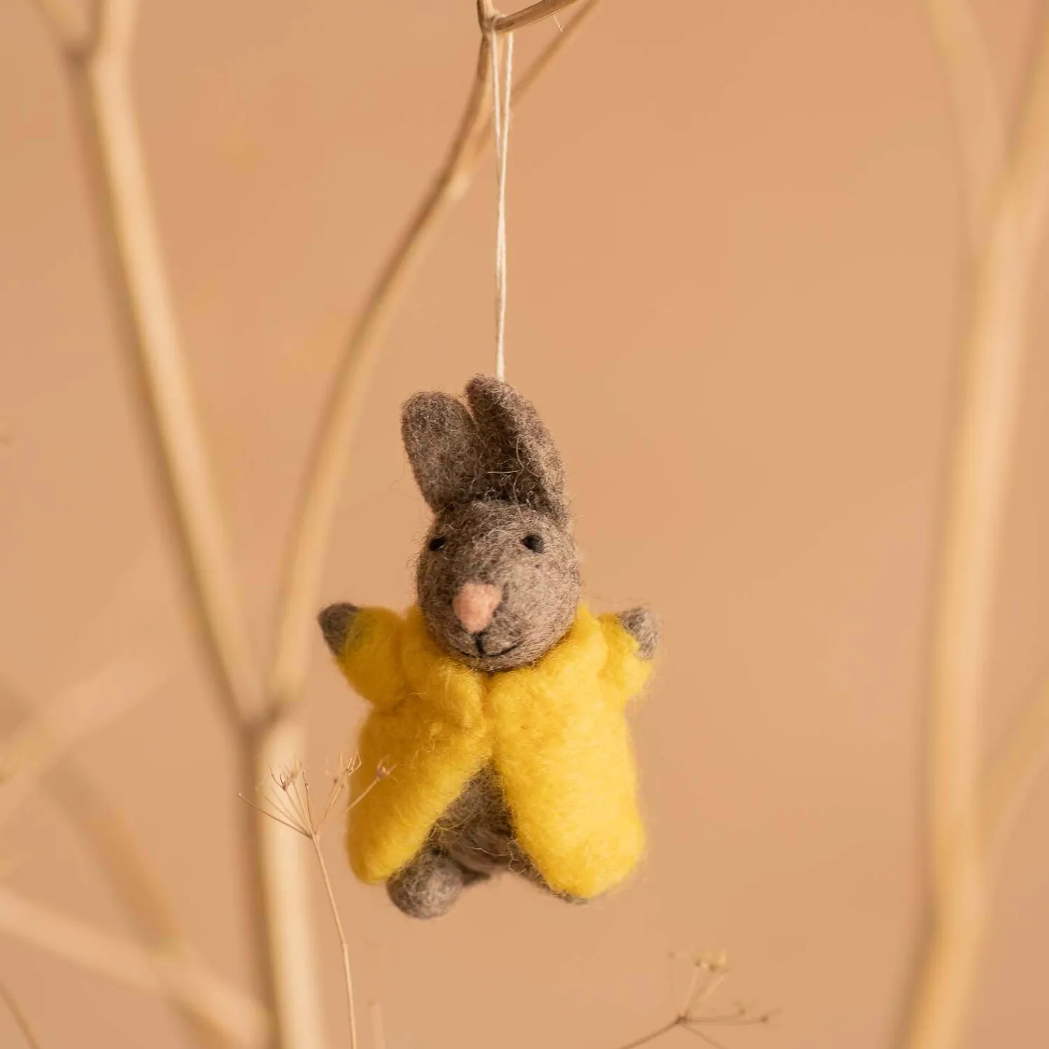 Graham & Green Bunny in a Yellow Coat Hanging Decoration
