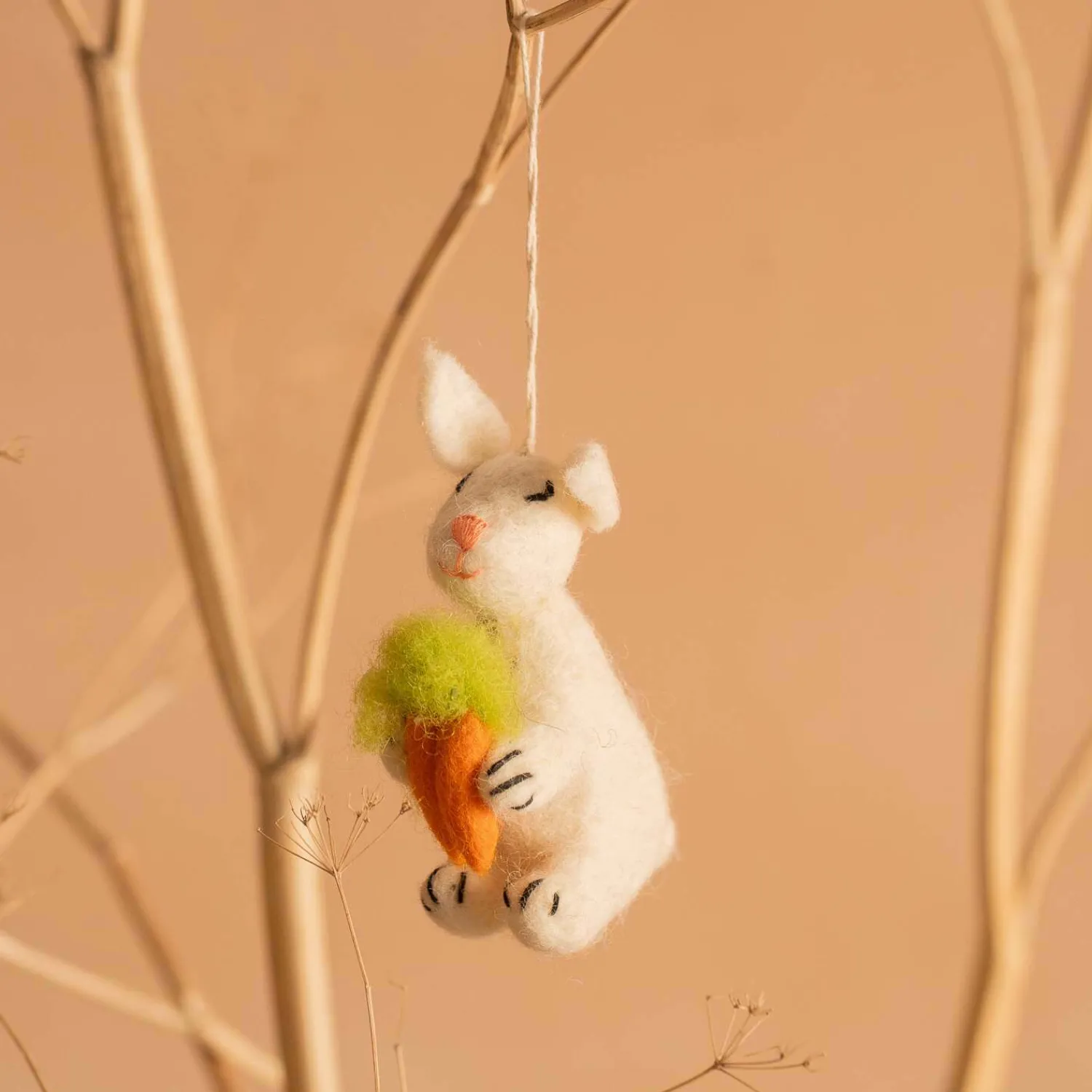 Graham & Green Bunny with a Carrot Hanging Decoration