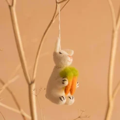 Graham & Green Bunny with a Carrot Hanging Decoration