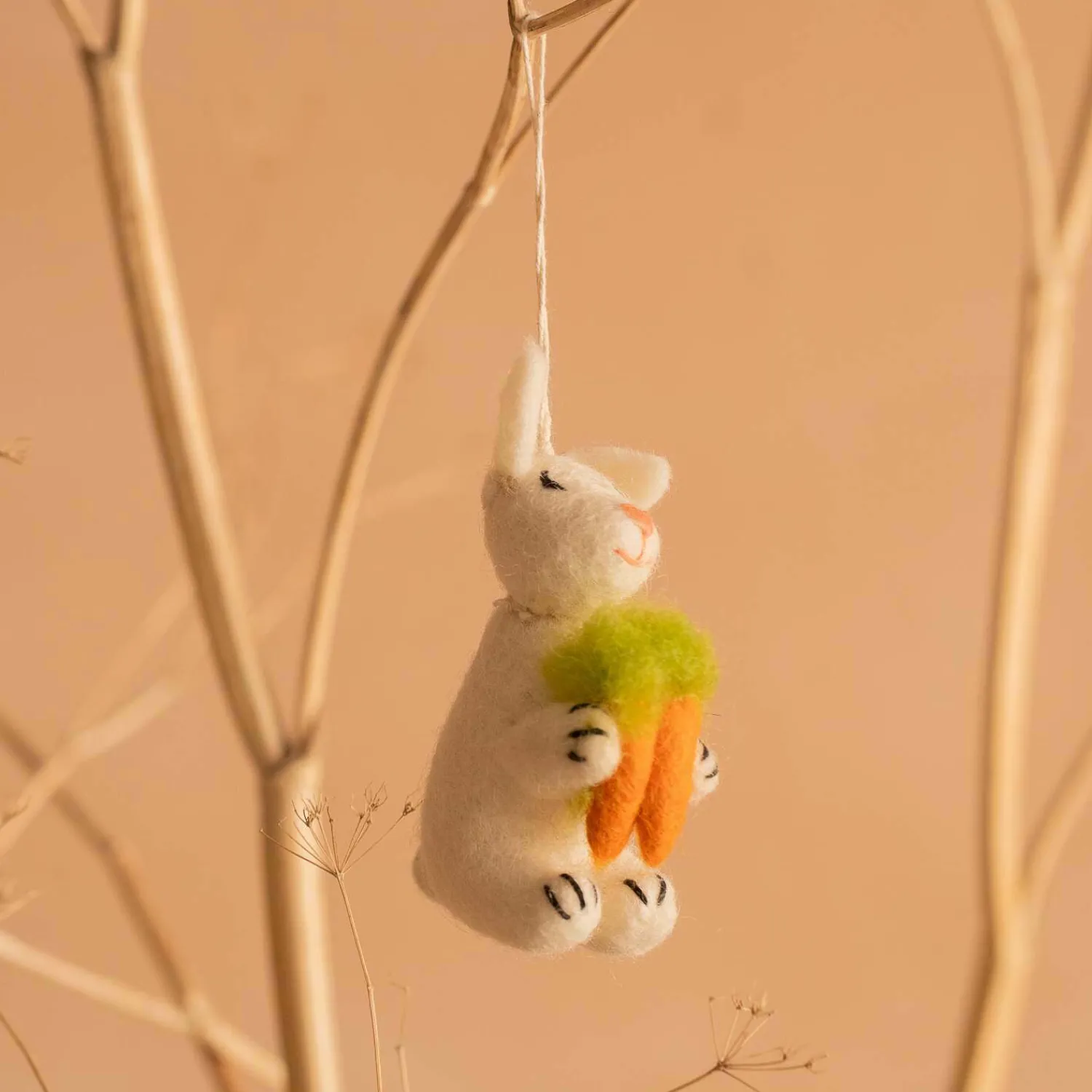 Graham & Green Bunny with a Carrot Hanging Decoration