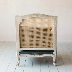 Graham & Green Caden Cane Grey Velvet Armchair