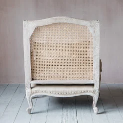 Graham & Green Caden Natural Linen Cane Armchair