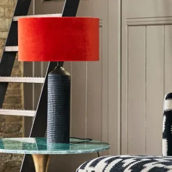 Graham & Green Carnelian Velvet Lamp Shades