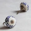 Graham & Green Ceramic Flower and Leaves Hand-Painted Knob