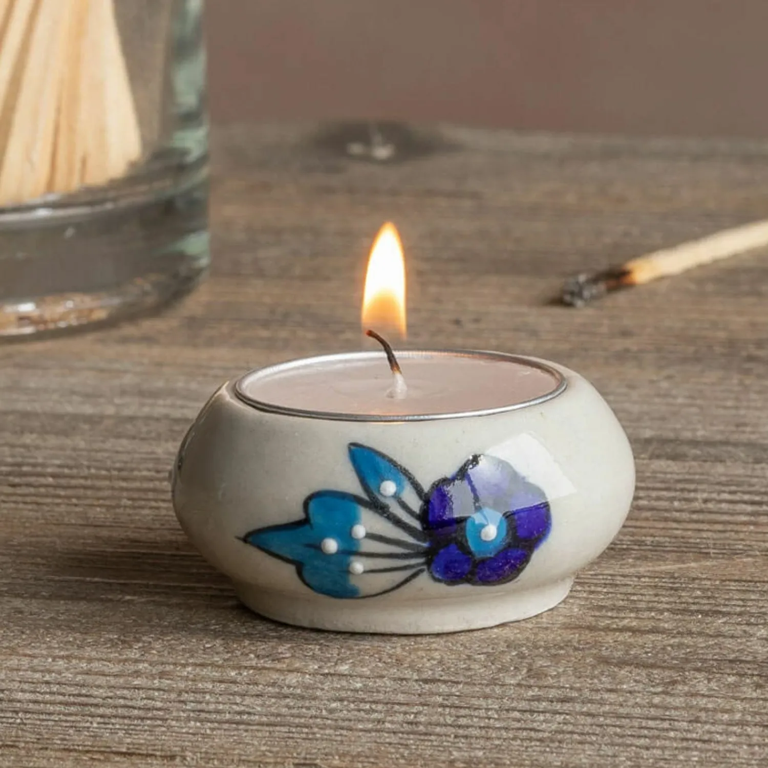 Graham & Green Ceramic Painted Tealight Holders