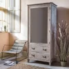 Graham & Green Chantilly Whitewashed Wardrobe