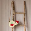Graham & Green Cherry Embroidered Round Crossbody Handbag