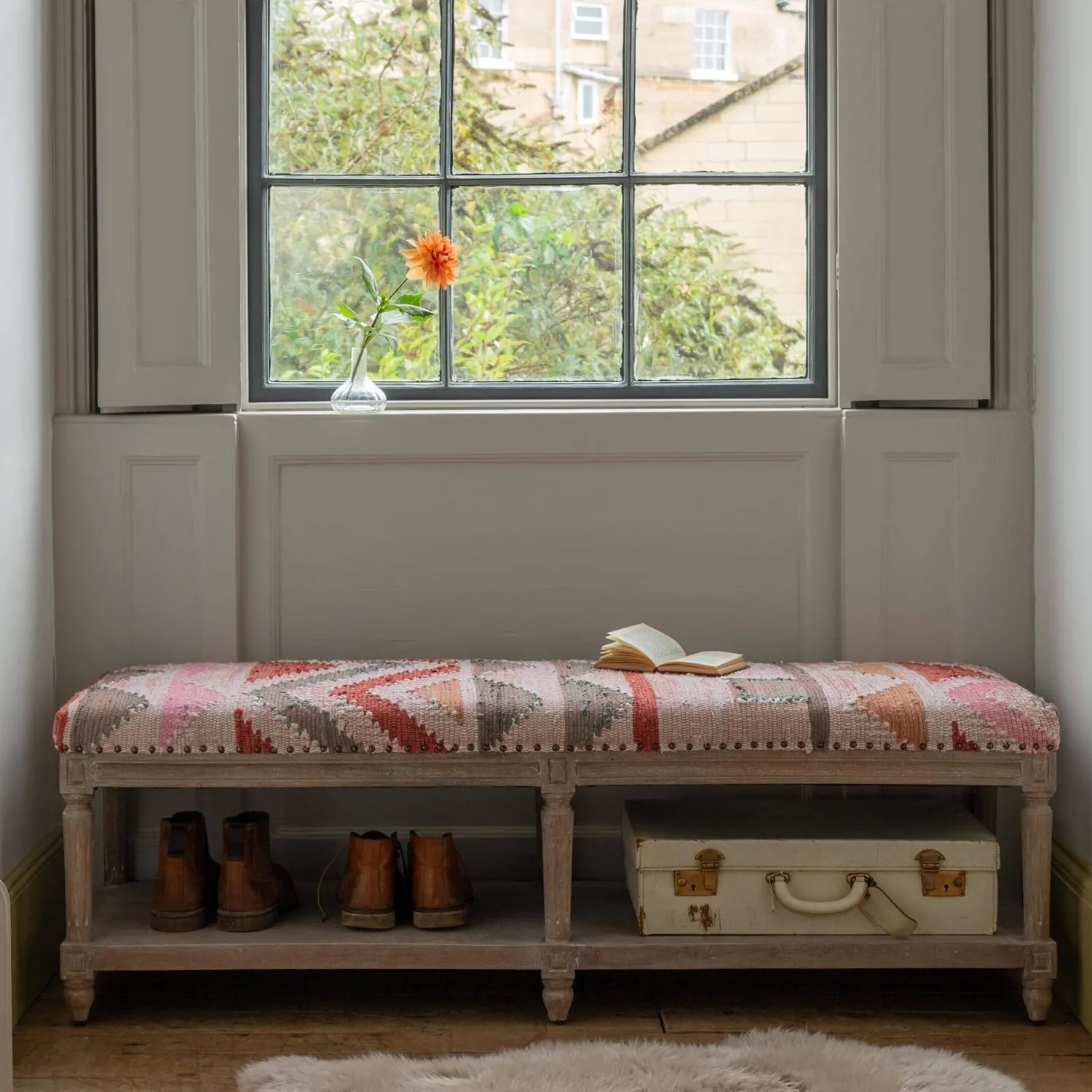 Graham & Green Chindi Rag Rug Bench