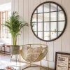 Graham & Green Circular Window Pane Mirror