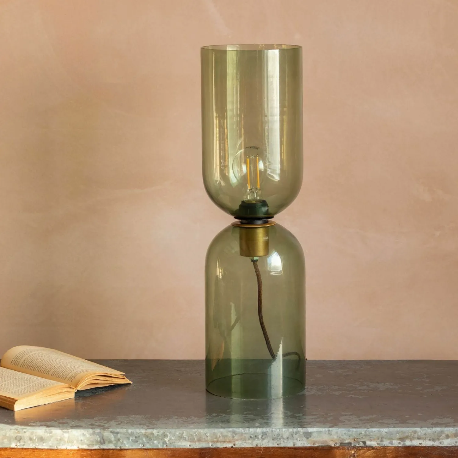Graham & Green Clarence Glass Table Lamp Green - Large
