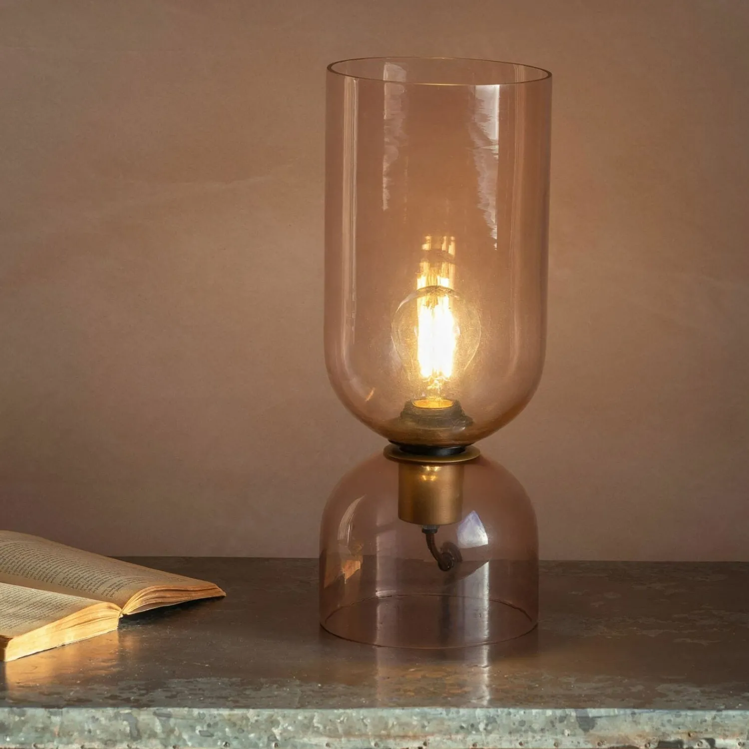 Graham & Green Clarence Glass Table Lamp Rose - Small