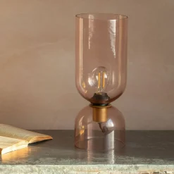 Graham & Green Clarence Glass Table Lamp Rose - Small