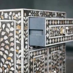 Graham & Green Classic Grey Mother of Pearl Bedside Table