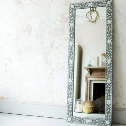 Graham & Green Classic Grey Mother of Pearl Floor Mirror