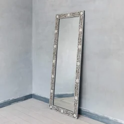 Graham & Green Classic Grey Mother of Pearl Floor Mirror