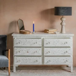 Graham & Green Classic White Mother of Pearl Small Double Chest of Drawers