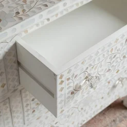 Graham & Green Classic White Mother of Pearl Small Double Chest of Drawers