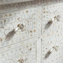 Graham & Green Classic White Mother of Pearl Small Double Chest of Drawers