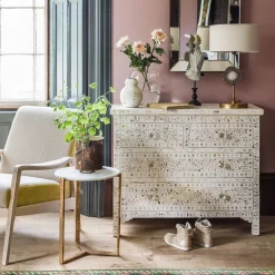 Graham & Green Classic White Mother of Pearl Chest of Drawers