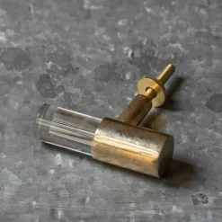 Graham & Green Clear Glass and Brass Knob
