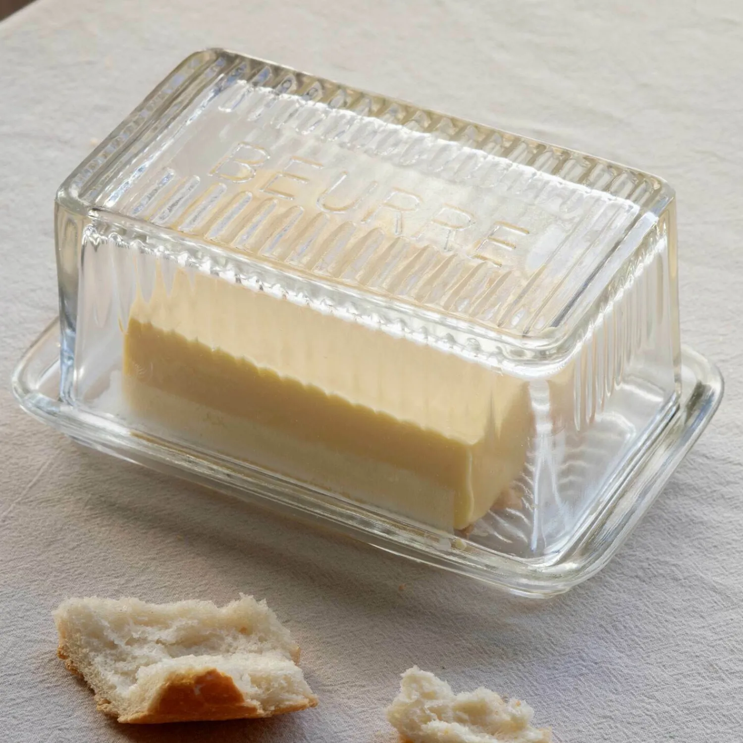 Graham & Green Clear Glass Butter Dish
