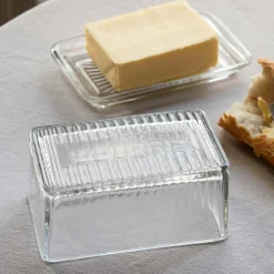 Graham & Green Clear Glass Butter Dish