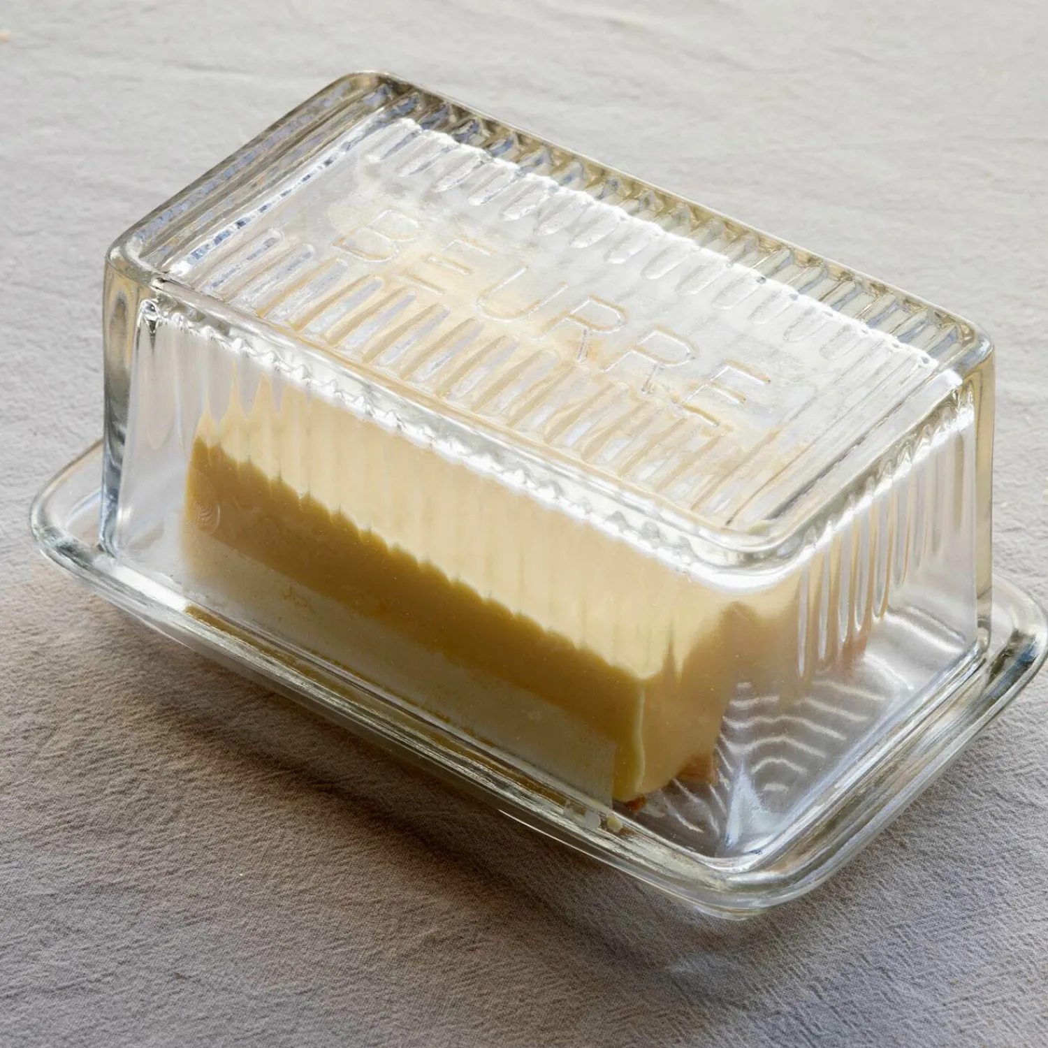 Graham & Green Clear Glass Butter Dish