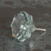 Graham & Green Clear Glass Floral Knob