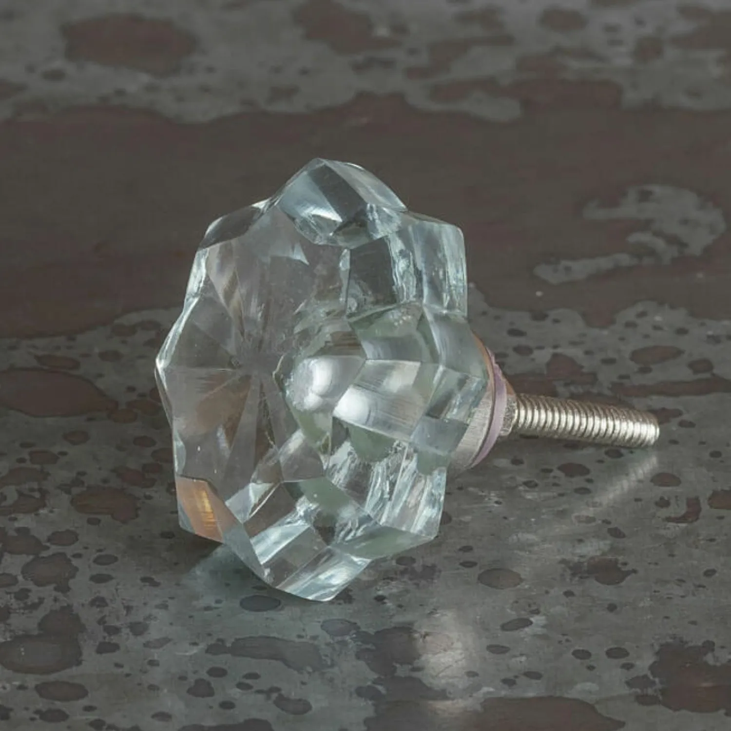 Graham & Green Clear Glass Floral Knob