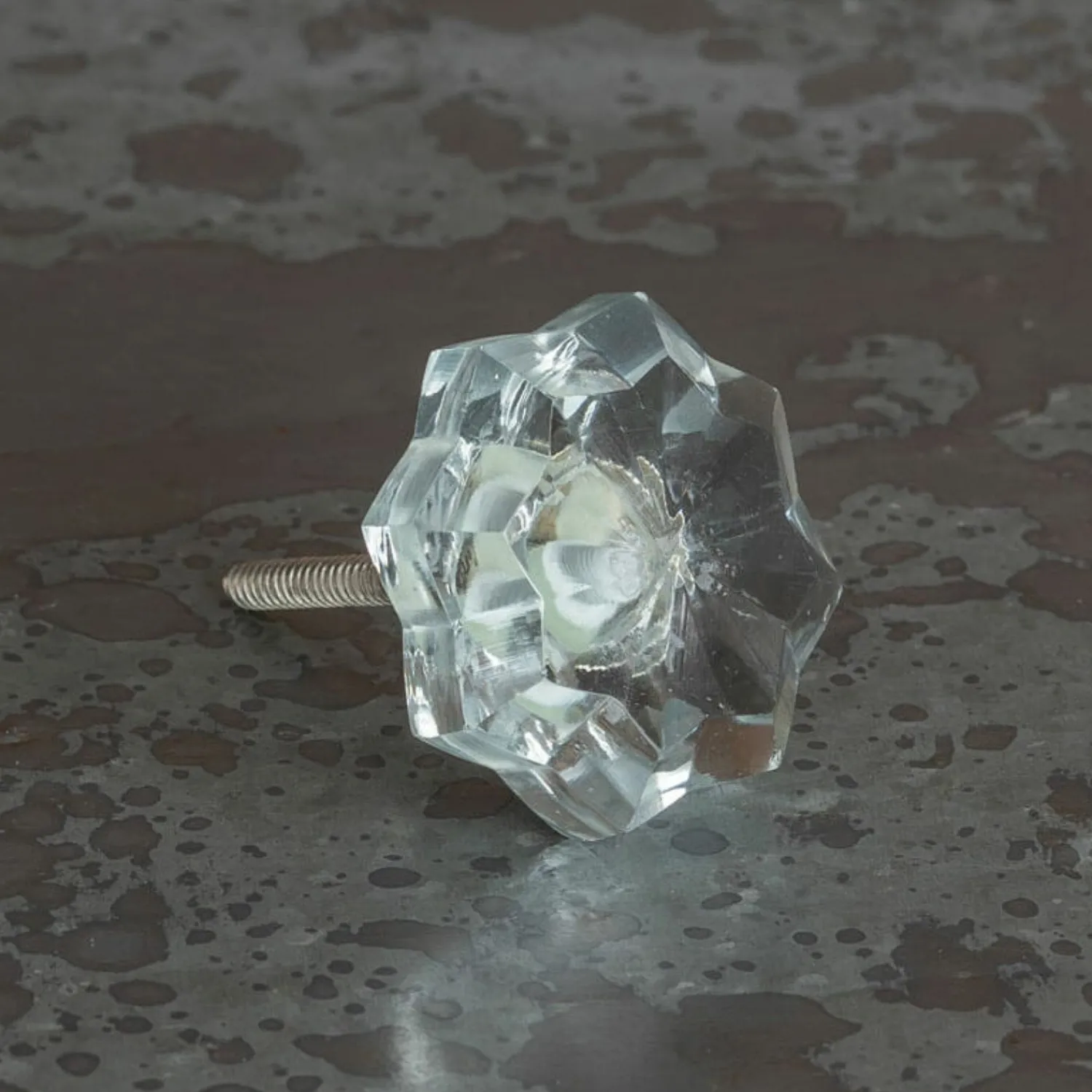 Graham & Green Clear Glass Floral Knob