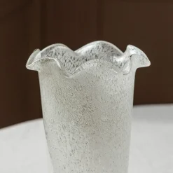 Graham & Green Clear Glass Ruffle Vase