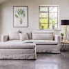 Graham & Green Clementine Natural Belgian Linen Three Seater Sofa