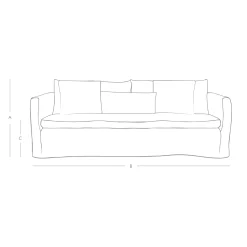Graham & Green Clementine Natural Belgian Linen Three Seater Sofa