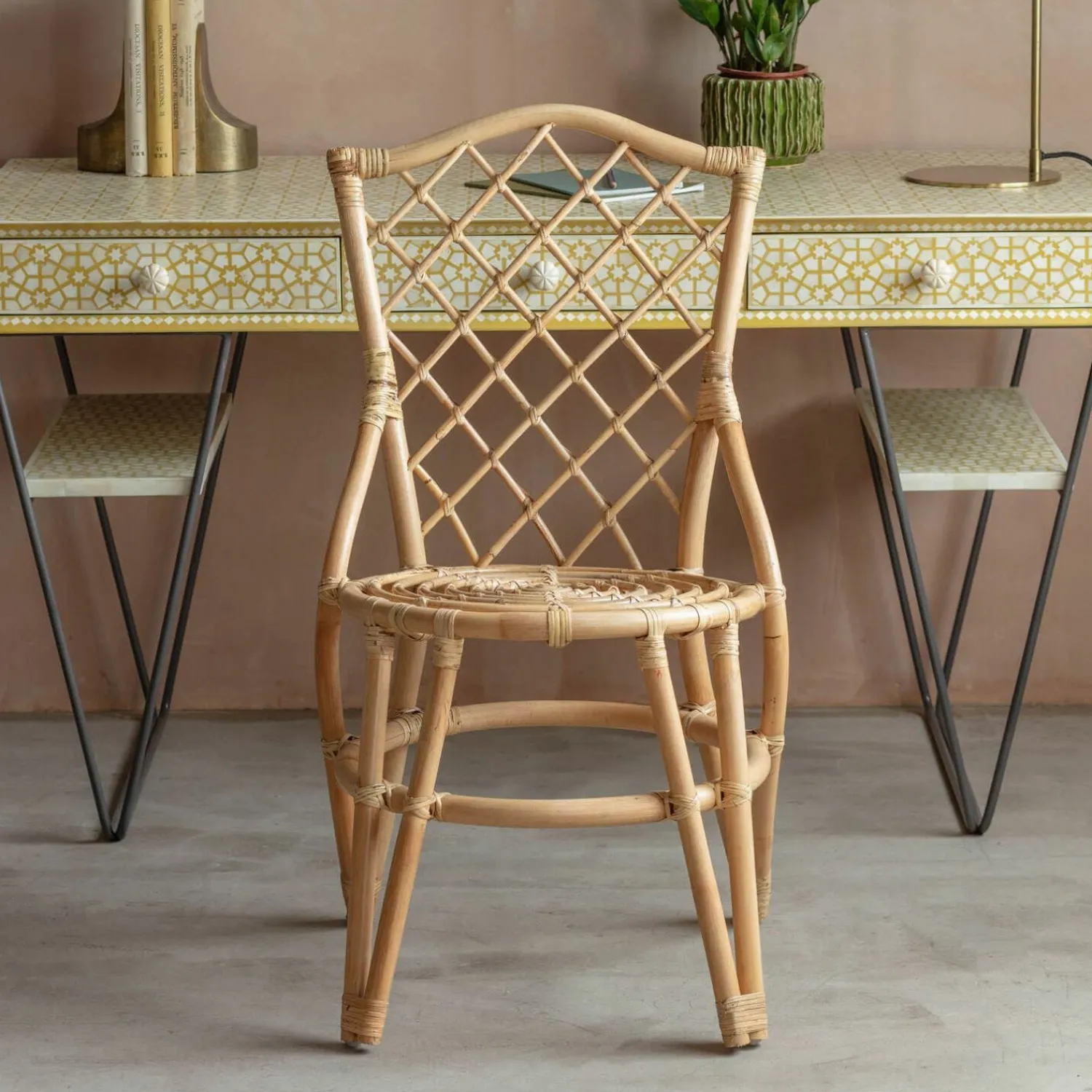Graham & Green Cole Rattan Cross Dining Chair