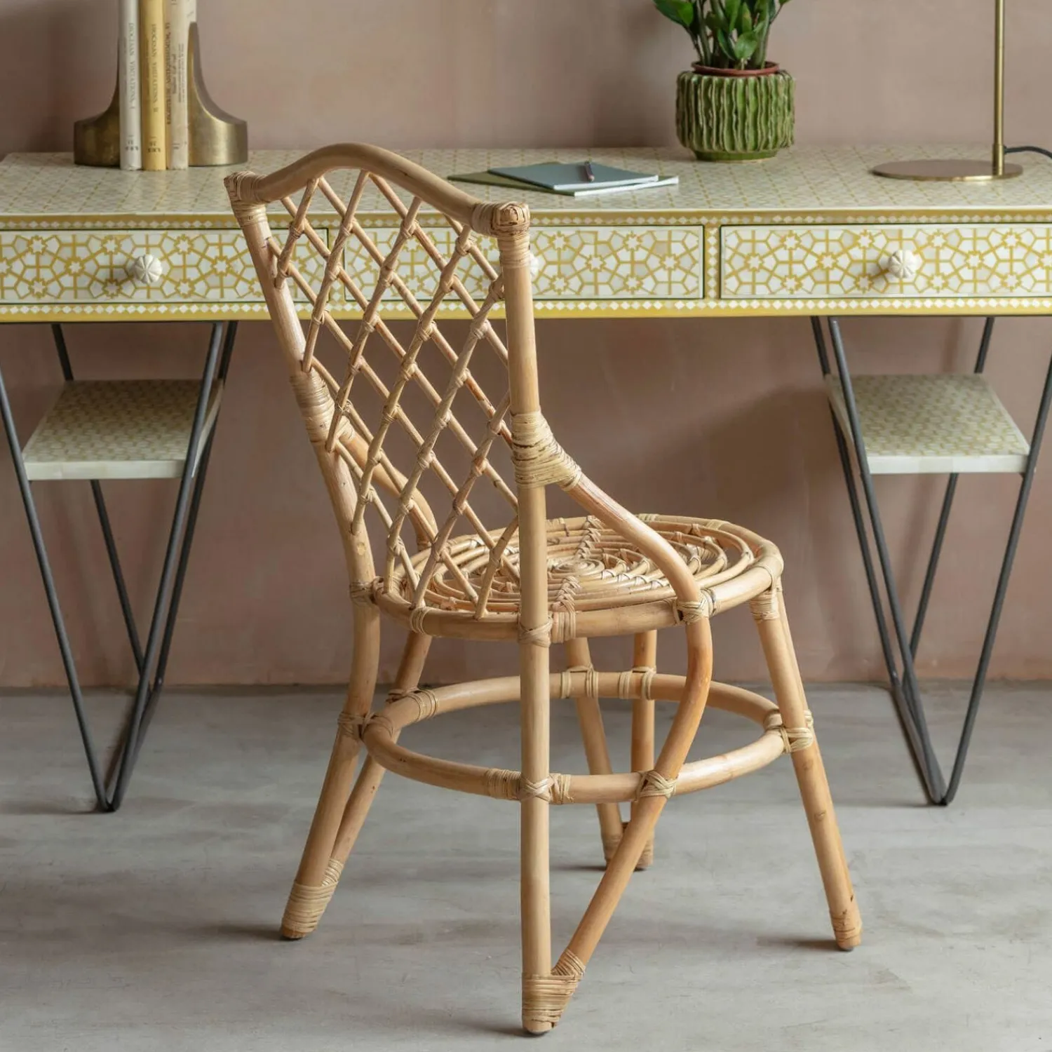 Graham & Green Cole Rattan Cross Dining Chair