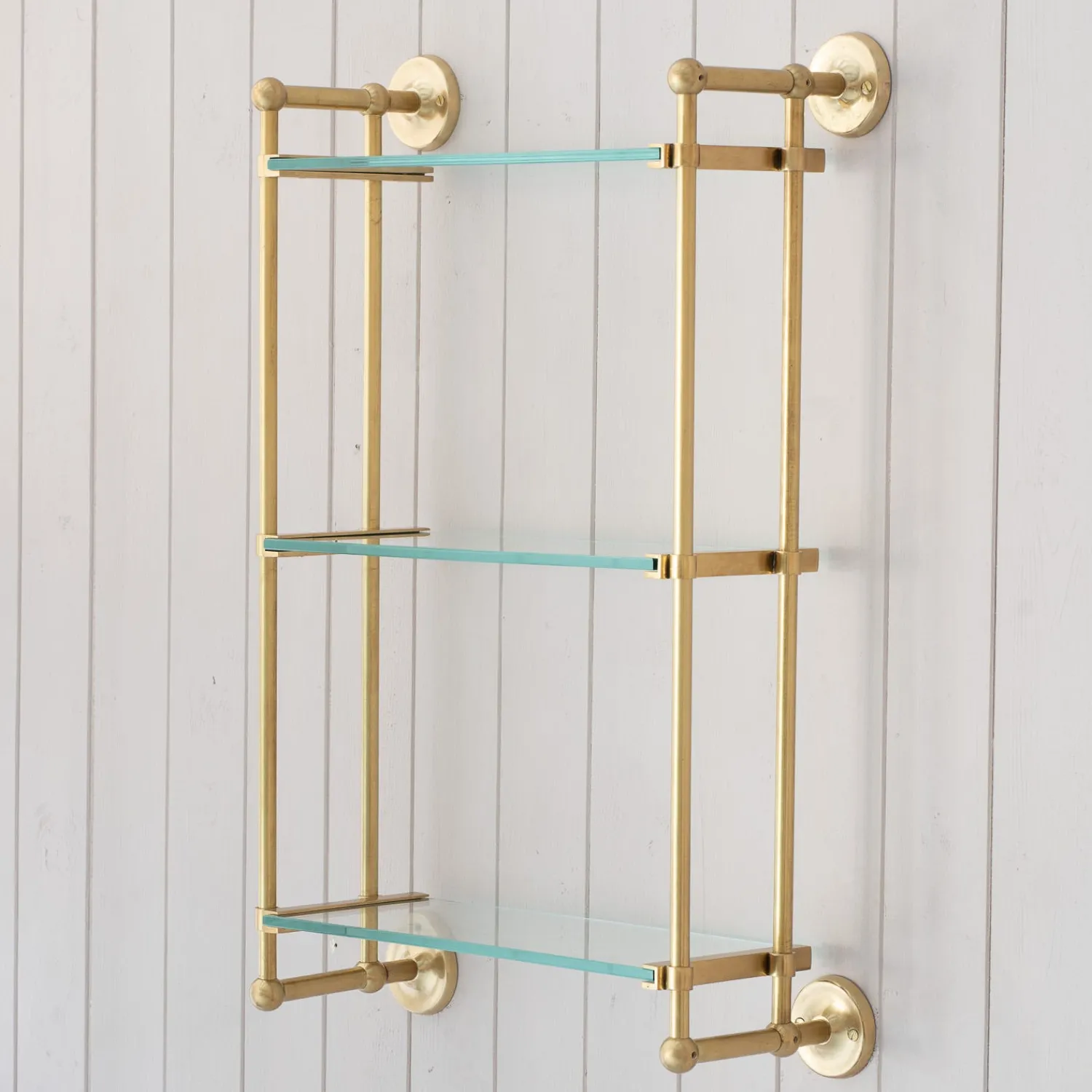 Graham & Green Colette Antique Gold Three Tier Wall Shelves