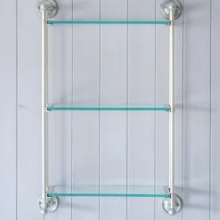 Graham & Green Colette Antique Silver Three Tier Wall Shelves