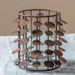 Graham & Green Copper Circles Tea Light Holder