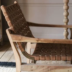 Graham & Green Corey Woven Leather Armchair