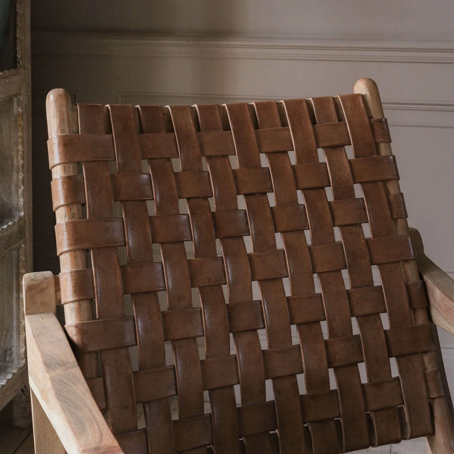 Graham & Green Corey Woven Leather Armchair
