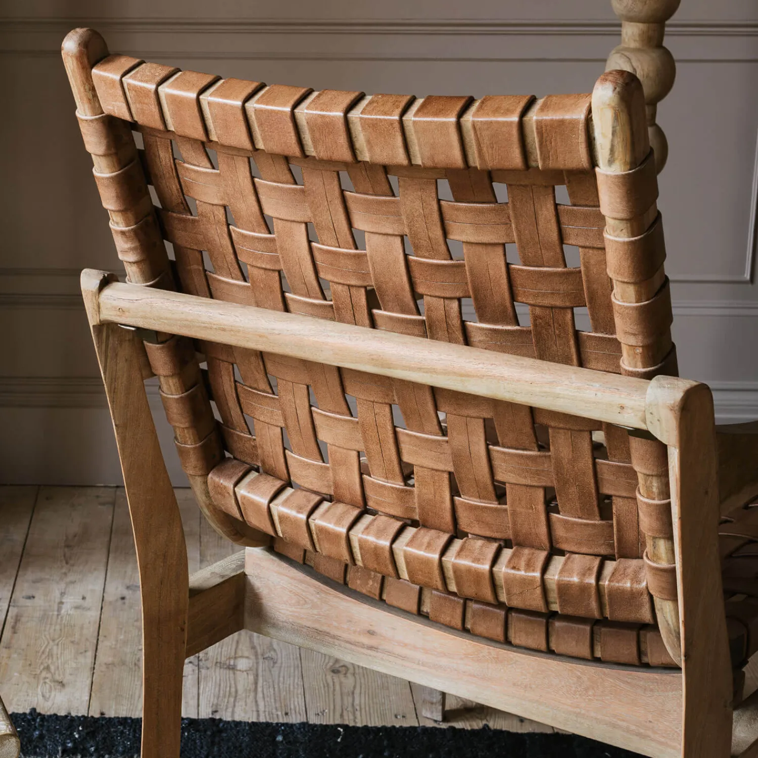 Graham & Green Corey Woven Leather Armchair