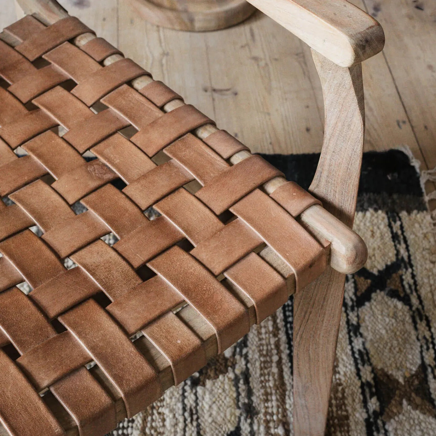 Graham & Green Corey Woven Leather Armchair