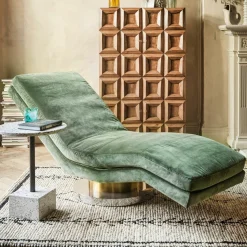 Graham & Green Corinne Green Velvet Chaise