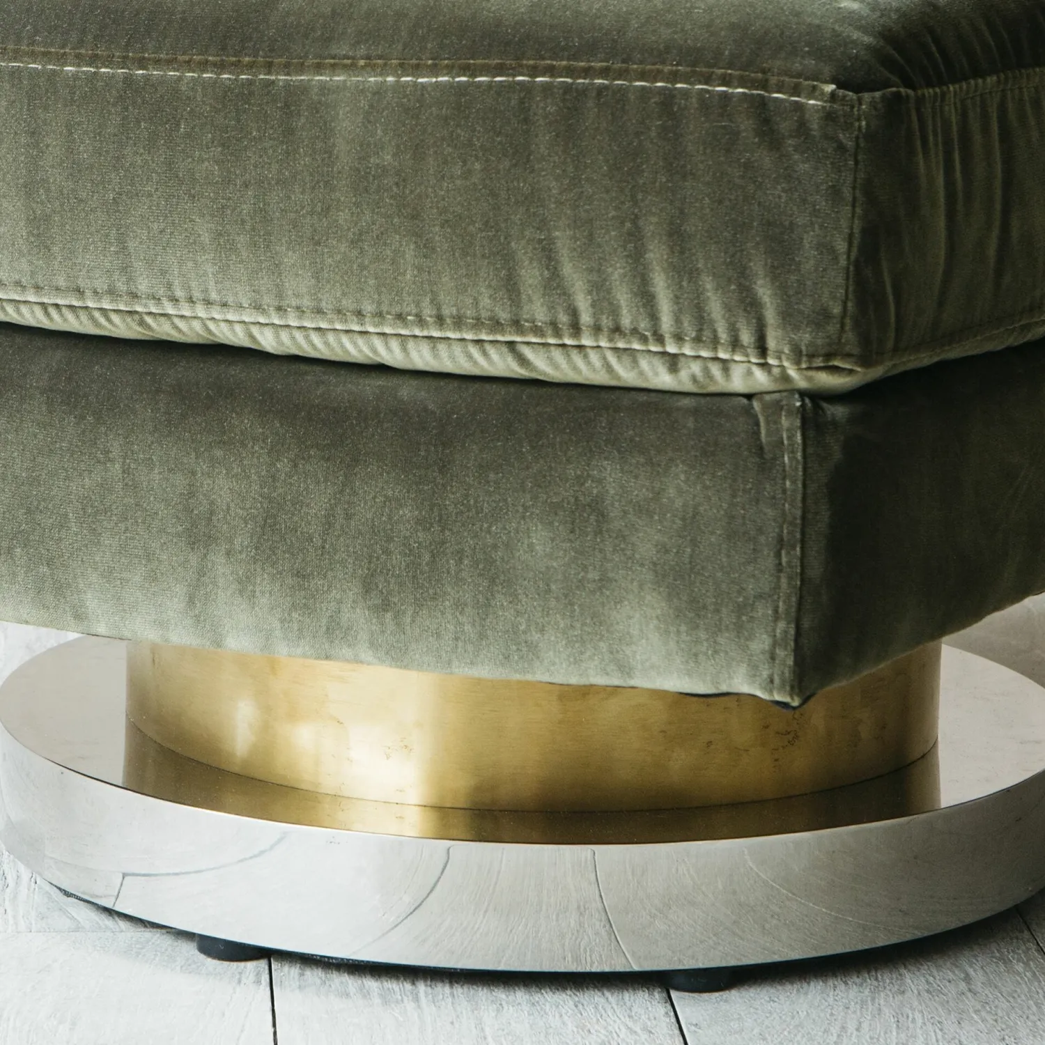 Graham & Green Corinne Green Velvet Swivel Chair