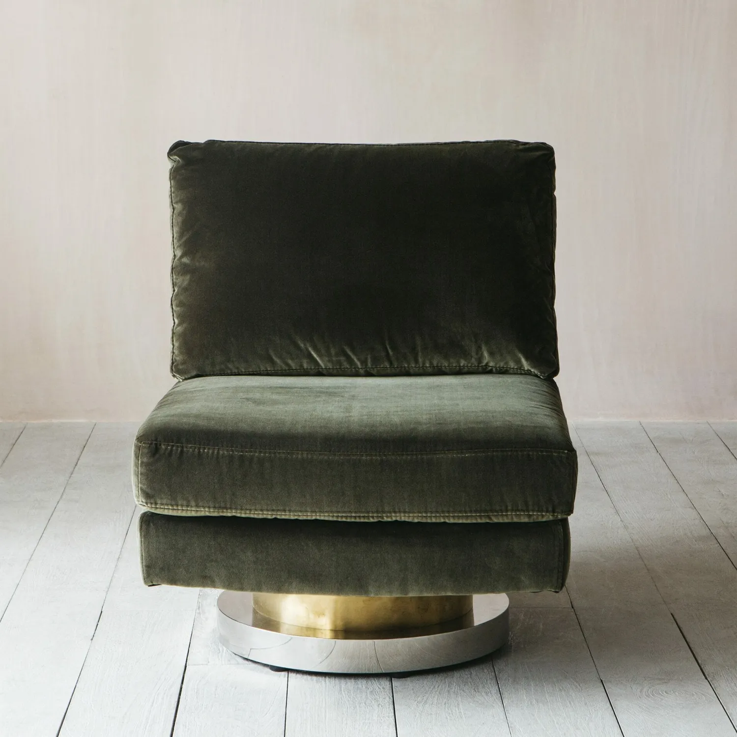 Graham & Green Corinne Green Velvet Swivel Chair
