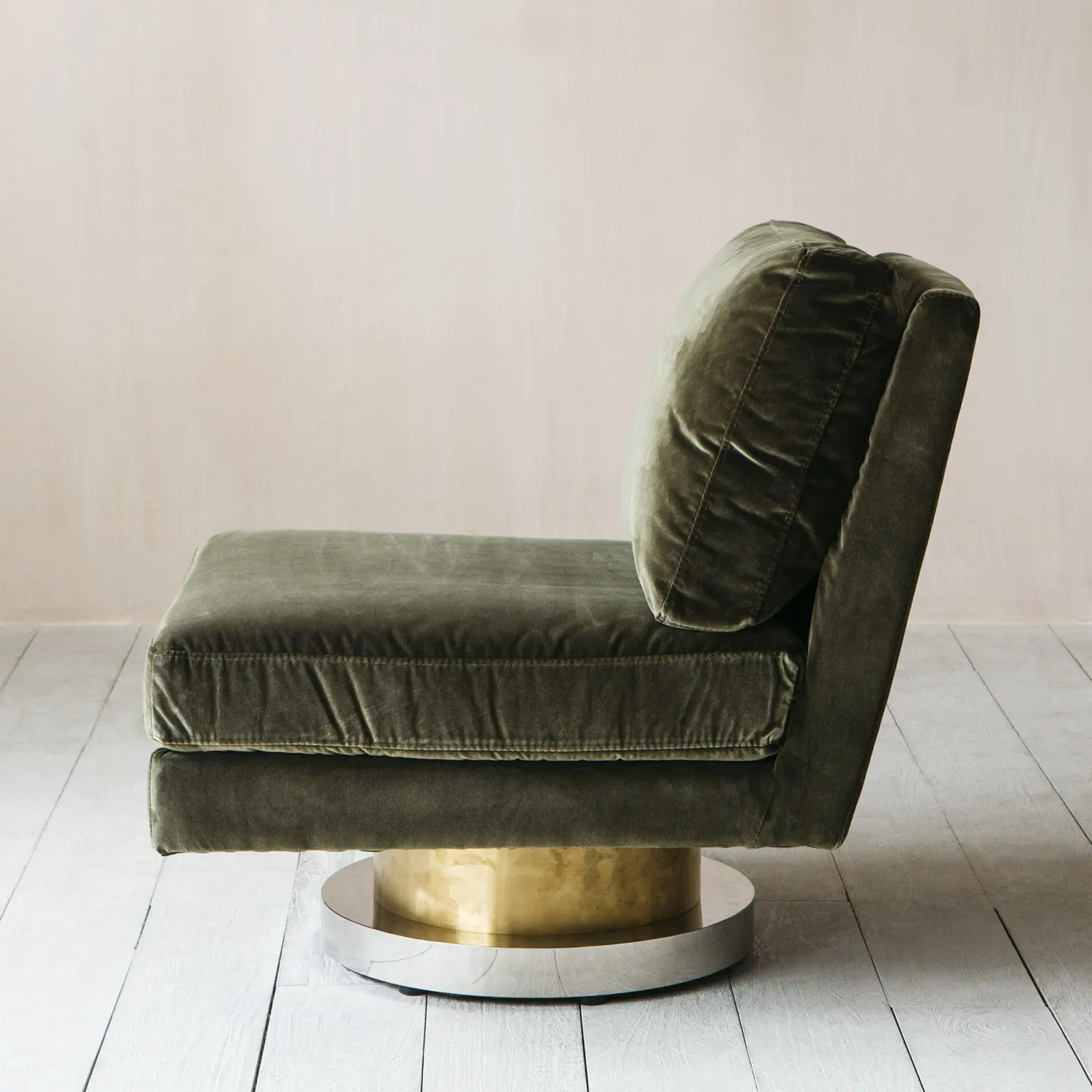 Graham & Green Corinne Green Velvet Swivel Chair