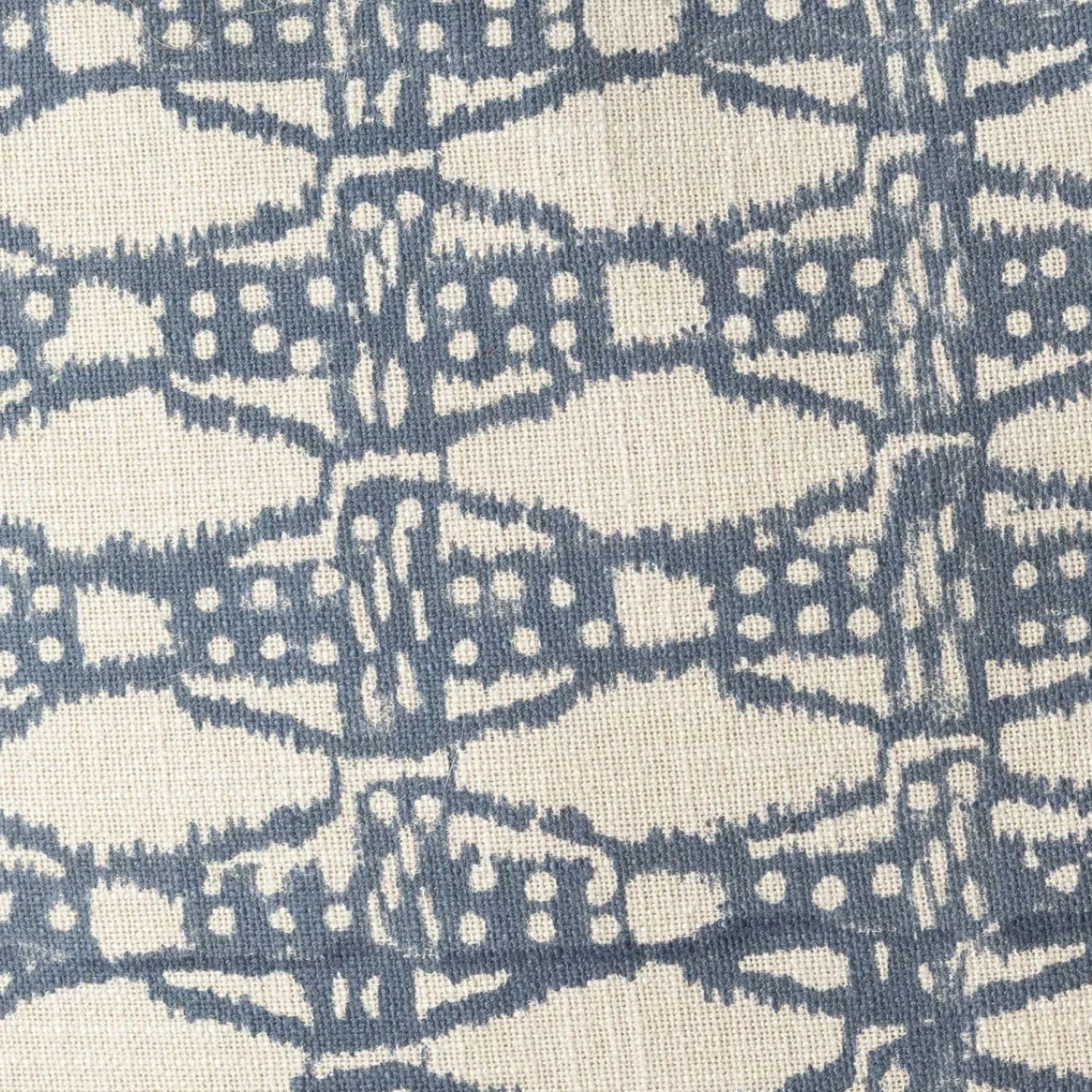 Graham & Green Cotton Block Printed Rectangular Cushions with tassel trim