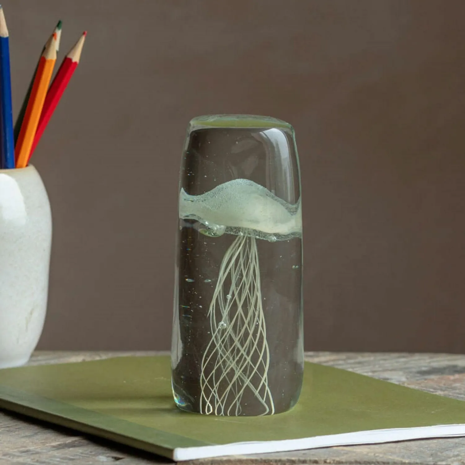 Graham & Green Cream Jellyfish Glass Ornament