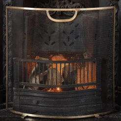 Graham & Green Curved Brass Fire Screen